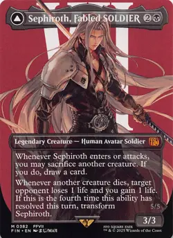 Sephiroth, Fabled SOLDIER () (Borderless) FIN 382 Normal English NM - MTG - Image 1