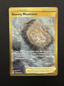 Stormy Mountains Secret Gold 232/203 Evolving Skies Holo Sword & Shield Pokemon - Image 1