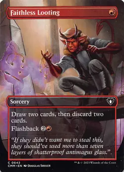 Faithless Looting (Borderless) CMM 642 Normal English NM - MTG - Image 1