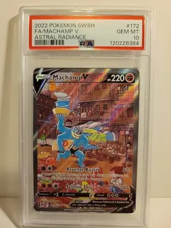 2022 Pokemon SWSH Astral Radiance Machamp V 172/189 Full Art PSA 10 - Image 1