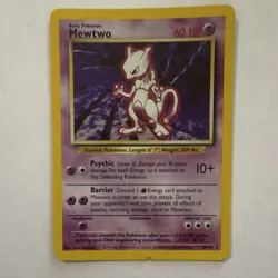Pokemon TCG Mewtwo 10/102 Base Set Holo Rare Unlimited English 1999 60 HP - Image 1