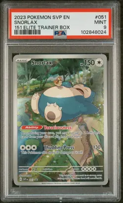 Pokemon Scarlet Violet 151 Promo Snorlax SVP 051 PSA 9 - Image 1