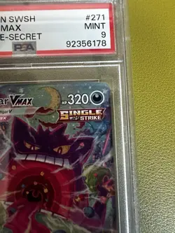 2021 Pokemon SWSH Fusion Strike Gengar VMAX Alt Art Secret Rare #271 PSA 9 MINT - Image 3
