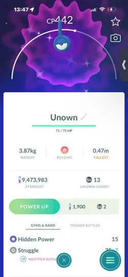 Pokemon Go Shiny Unown ! - Image 1