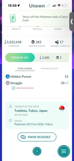 Pokemon Go Shiny Unown U - Image 2