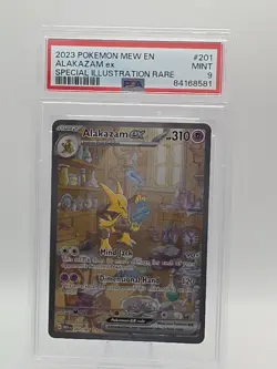 2023 POKEMON 151 SPECIAL ILLUSTRATION RARE ALAKAZAM EX #201 PSA 9 MINT - Image 1