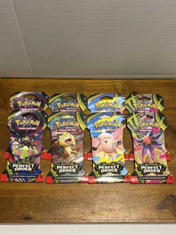 Pokemon TCG Mega Evolution Perfect Order 8 Sleeved Sealed Booster Packs - Image 1