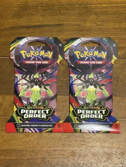 Pokemon TCG Mega Evolution Perfect Order 8 Sleeved Sealed Booster Packs - Image 2