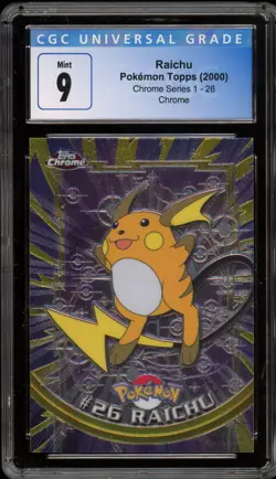 2000 Pokemon Topps Chrome Raichu #26 CGC 9 Mint - Image 1
