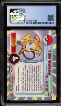 2000 Pokemon Topps Chrome Raichu #26 CGC 9 Mint - Image 2