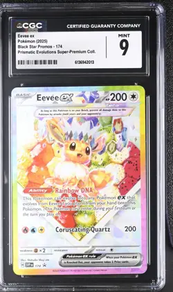 2025 POKEMON BLACK STAR PROMOS #174 EEVEE EX CGC 9 - Image 1