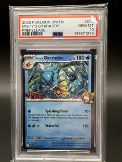 PSA 10 COSMOS HOLO Destined Rivals Prerelease Misty’s Gyarados 049/182 Pokemon - Image 1