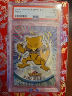 1999 Topps Pokemon TV #63 EX-MT ABRA PSA 6 - Image 1