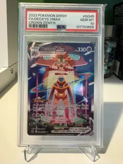 Pokemon TCG Deoxys VMAX GG45/GG70 Crown Zenith PSA 10 Ultra Rare - Image 1