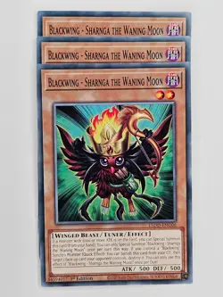 Yu Gi Oh - 3x L5DD-ENC06 Blackwing - Sharnga the Waning Moon - Common - Image 1