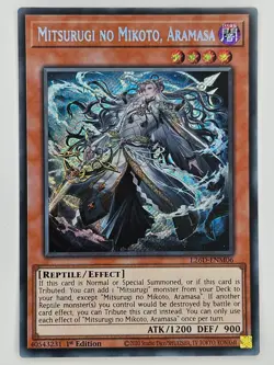 YuGiOh - L26D-ENM06 Mitsurugi no Mikoto, Aramasa - Secret Rare - Image 1