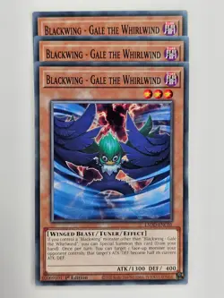 Yu Gi Oh - 3x L5DD-ENC01 Blackwing - Gale the Whirlwind - Common - Image 1