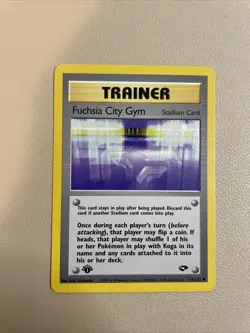 1st Edition Gym Challenge Fuchsia City Gym 114/132 Pokemon Card WOTC Vintage NM - Image 1