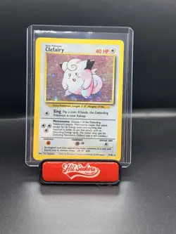 Pokemon TCG Clefairy 5/102 Holo Rare Card Base Set Unlimited - Image 1
