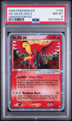 Pokemon Ho-Oh ex 104/115 - PSA 8 NM MT - Unseen Forces EX Holo Rare *NICE SWIRL* - Image 1