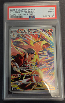 2025 Pokemon Destined Rivals Ethan’s Typhlosion 190 Illustration Rare PSA 9 Mint - Image 1