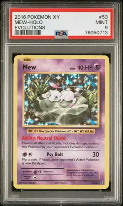 Pokemon XY Evolutions MEW HOLO PSA 9 - Image 1