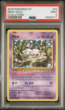 Pokemon XY Evolutions MEW HOLO PSA 9 - Image 1