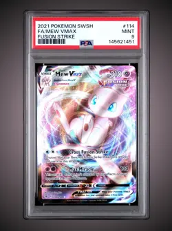 2021 Pokemon Sword & Shield Fusion Strike Mew VMAX #114/264 PSA 9 - Image 1
