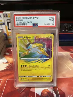 Pokemon SWSH Vivid Voltage Raikou Amazing Rare 050 PSA 9 MINT Ships Fast!!! - Image 1