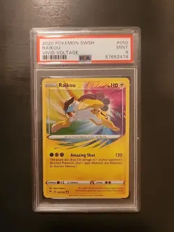 2020 Pokemon Vivid Voltage Amazing Rare #050 Raikou Psa 9 Mint - Image 1
