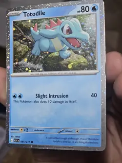Pokemon TCG Totodile Cosmos Holo Exclusive W/Mouth Swirl + Holo Bleed NM/LP - Image 3