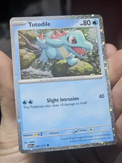 Pokemon TCG Totodile Cosmos Holo Exclusive W/Mouth Swirl + Holo Bleed NM/LP - Image 4