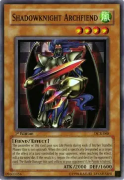 Shadowknight Archfiend - DCR-068 - Common - Unlimited Edition - Heavily Played - Image 1