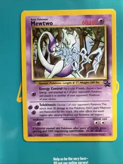 Pokemon Mewtwo TCG Card 12/53 WOTC Promo - Image 1