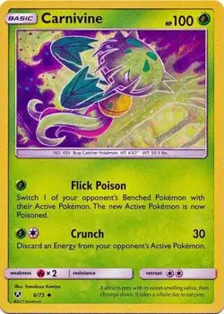 Carnivine - 6/73 - Uncommon Sun & Moon: Shining Legends Pokemon Card - Image 1