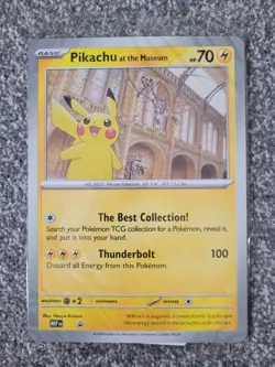 Pokemon x Natural History Museum Pikachu Jumbo Promo Card and Plush, Brand New - Image 2