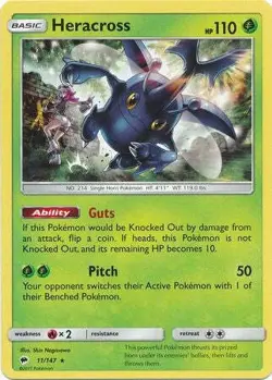Heracross 11/147 Rare - Pokemon Sun & Moon Burning Shadows Card - Image 1