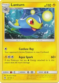 Lanturn 50/149 Rare Pokemon Sun & Moon Card - Image 1
