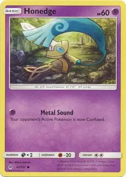 Honedge 47/131 Common - Pokemon Sun & Moon Forbidden Light Card - Image 1