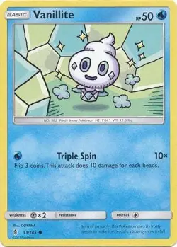 Vanillite 33/145 Common - Pokemon Sun & Moon Guardians Rising Card - Image 1