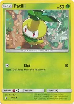 Petilil 4/145 Common - Pokemon Sun & Moon Guardians Rising Card - Image 1