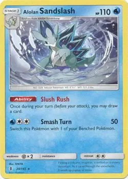 Alolan Sandslash 20/145 Rare - Pokemon Sun & Moon Guardians Rising Card - Image 1