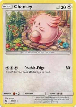 Chansey - 46/68 - Uncommon Sun & Moon: Hidden Fates Pokemon Card - Image 1