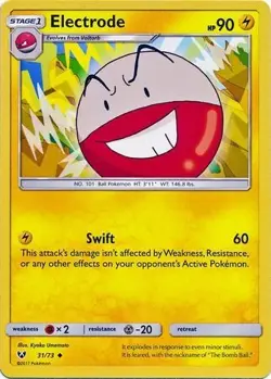 Electrode - 31/73 - Uncommon Sun & Moon: Shining Legends Pokemon Card - Image 1