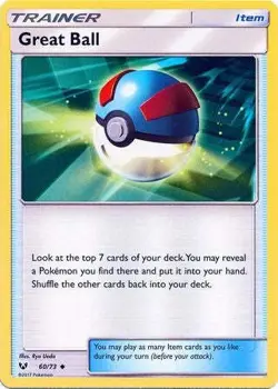 Great Ball - 60/73 - Uncommon Sun & Moon: Shining Legends Pokemon Card - Image 1