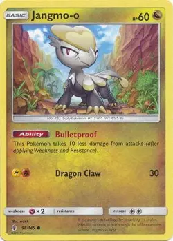Jangmo-o 98/145 Common - Pokemon Sun & Moon Guardians Rising Card - Image 1