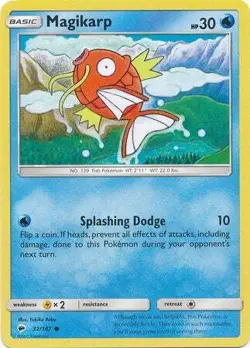 Magikarp 32/147 Common - Pokemon Sun & Moon Burning Shadows Card - Image 1