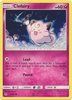 Clefairy - 38/68 - Common Sun & Moon: Hidden Fates Pokemon Card - Image 1