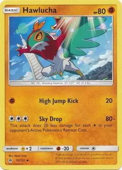 Hawlucha 70/131 Uncommon - Pokemon Sun & Moon Forbidden Light Card - Image 1