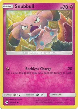 Snubbull 90/149 Common - Pokemon Sun & Moon Base Set Single Card - Image 1